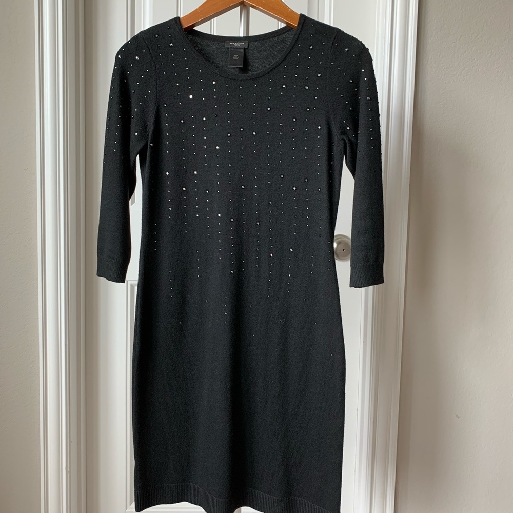 Ann Taylor Petite black embellished dress